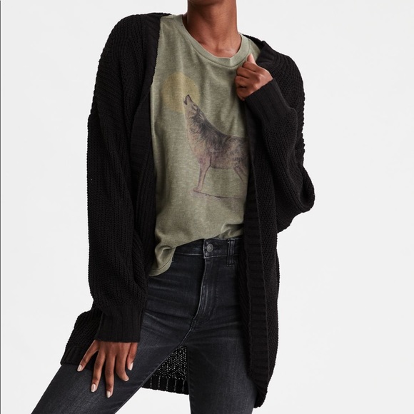 ae oversized chenille cardigan